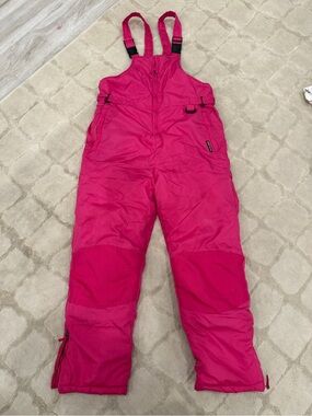 Perry Ellis Girls Hot Pink Insulated Bib Snow Pants